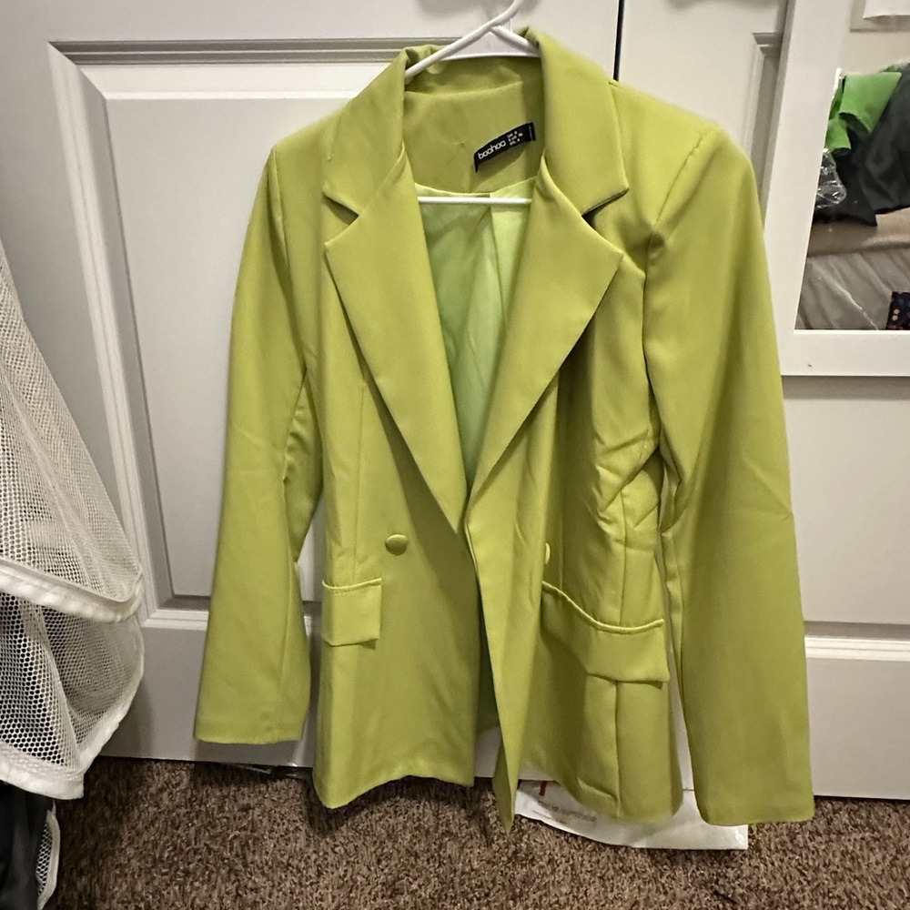 Women’s Lime green oversized blazer jacket